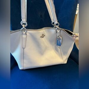 Coach White Leather Bag
